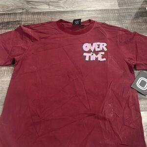 overtime t shirt maroon
